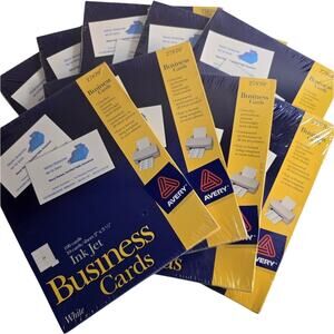 Lot Of 900 Avery Ink Jet Business Cards Sheets 27870 White